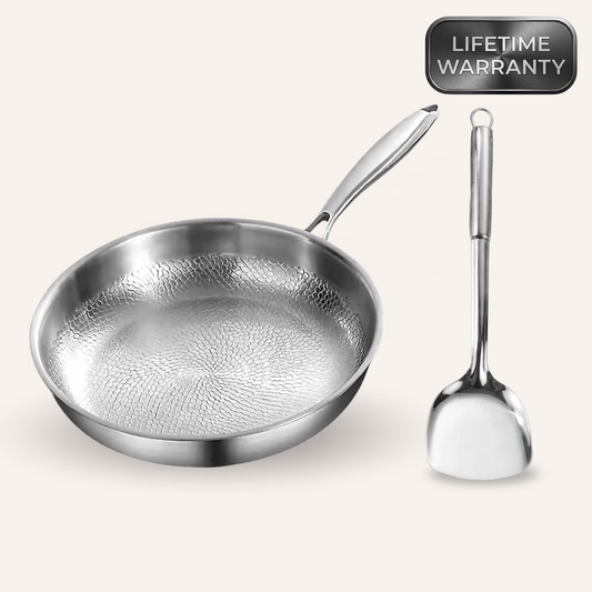 Harrison Titanium Hammered Pan + Spatula Bundle
